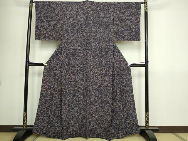 平和屋着物▽上質な小紋 単衣 唐辛子 正絹 逸品 DABI1156sf