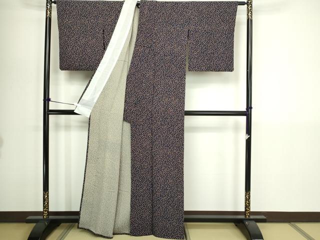 平和屋着物▽上質な小紋 単衣 唐辛子 正絹 逸品 DABI1156sf