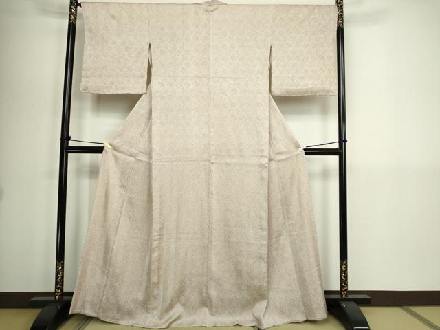 平和屋着物▽名門 藤娘きぬたや・総絞り 小紋 単衣 唐草文 正絹 逸品 DABI1157sf