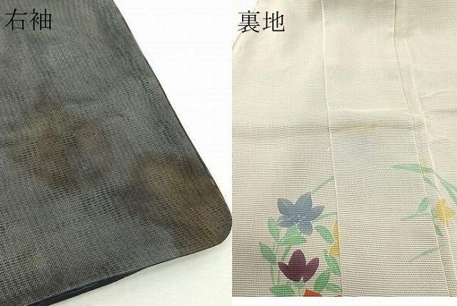 平和屋着物▽訪問着 無双 紗袷 紗×絽 草花丸文 正絹 逸品 DABI1171sf