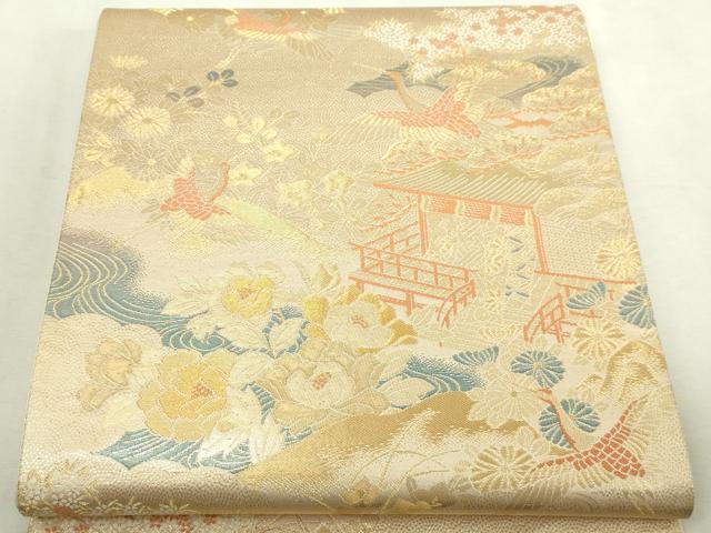 平和屋本店▼六通柄袋帯 平安の四季 純金箔二重織 正絹 逸品 DABI1190sf