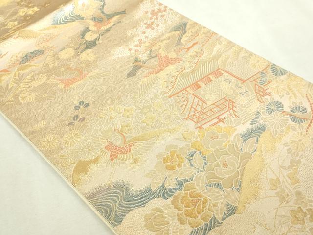 平和屋本店▼六通柄袋帯 平安の四季 純金箔二重織 正絹 逸品 DABI1190sf