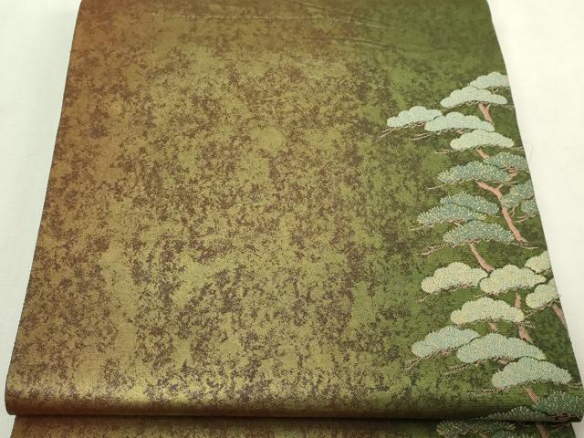 平和屋本店▼六通柄袋帯 松文 本金彩漆箔 正絹 逸品 DABI1197sf