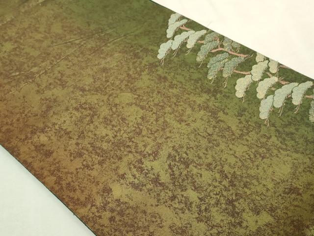平和屋本店▼六通柄袋帯 松文 本金彩漆箔 正絹 逸品 DABI1197sf