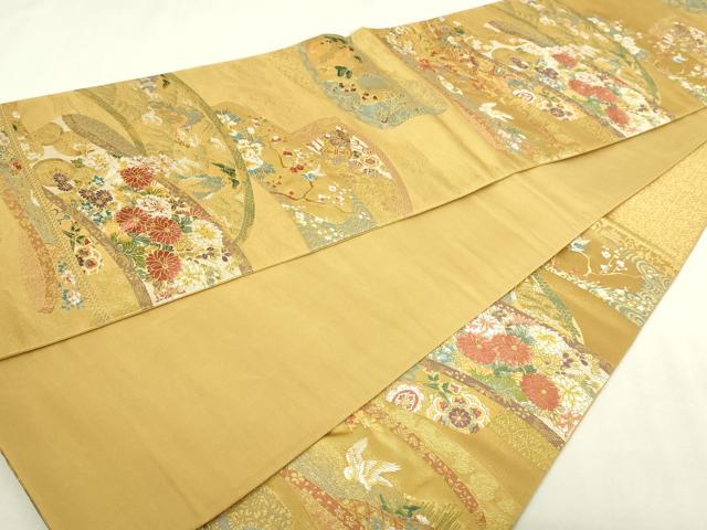平和屋本店▼六通柄袋帯 琳派瑞祥錦 本金箔つづれ 正絹 逸品 DABI1231sf