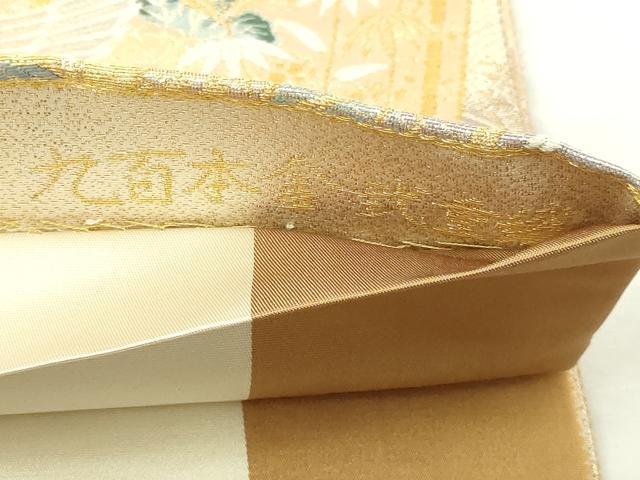 平和屋本店▼六通柄袋帯 唐織 道長翔鶴文 九百本金弐重織 正絹 逸品 DABI1234sf