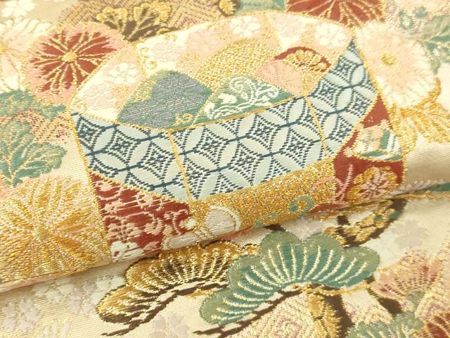 平和屋本店▼六通柄袋帯 九百錦 松竹梅 本金箔 正絹 逸品 DABI1235sf