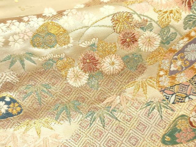 平和屋本店▼六通柄袋帯 九百錦 松竹梅 本金箔 正絹 逸品 DABI1235sf