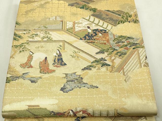 平和屋本店▼六通柄袋帯 源氏物語朝顔之帖 本金引箔五連作之伍 正絹 逸品 DABI1239sf
