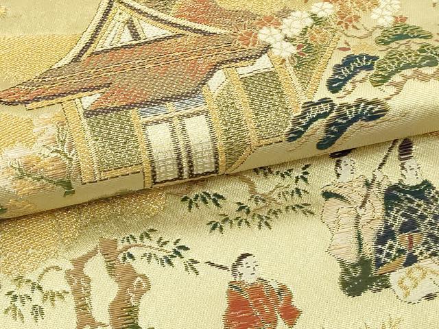 平和屋本店▼六通柄袋帯 源氏物語朝顔之帖 本金引箔五連作之伍 正絹 逸品 DABI1239sf