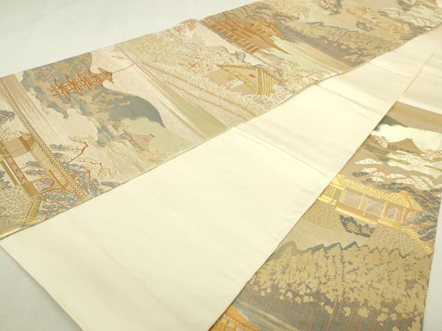 平和屋本店▼六通柄袋帯 鹿苑寺庭園 本金箔24K 正絹 逸品 DABI1249sf