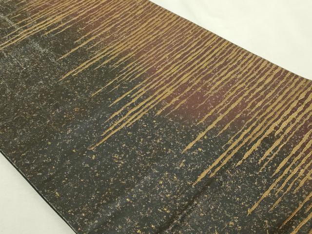 平和屋本店▼六通柄袋帯 霞文 本漆純金箔 正絹 逸品 DABI1255sf