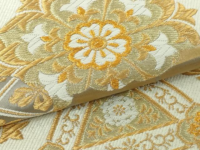 平和屋本店▼六通柄袋帯 金雲秀宝文 純金箔24k 正絹 逸品 DABI1257sf