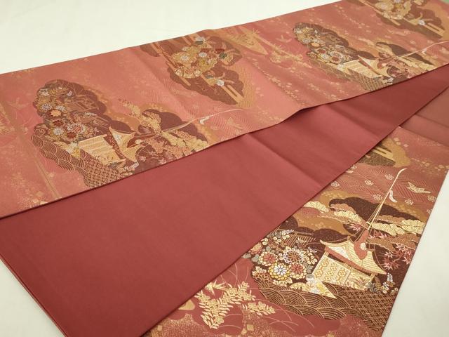 平和屋本店▼六通柄袋帯 古典瑞宝 本金箔 正絹 逸品 DABI1259sf