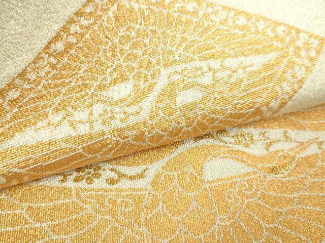 平和屋本店▼六通柄袋帯 つづれ織 松鶴菱取文 本金箔24K 正絹 逸品 DABI1272sf