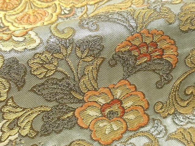 平和屋本店▼六通柄袋帯 更紗天井華紋 本金象嵌重ね箔 正絹 逸品 DABI1273sf