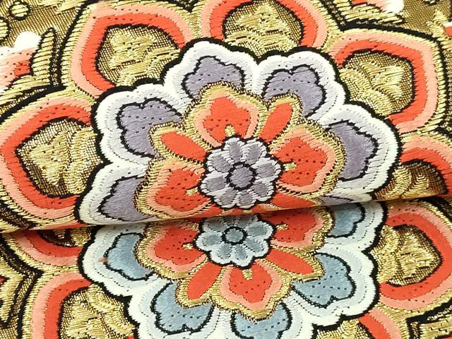 平和屋本店▼六通柄袋帯 唐織 九百錦 正倉院花文 本金二丁箔 正絹 逸品 DABI1291sf
