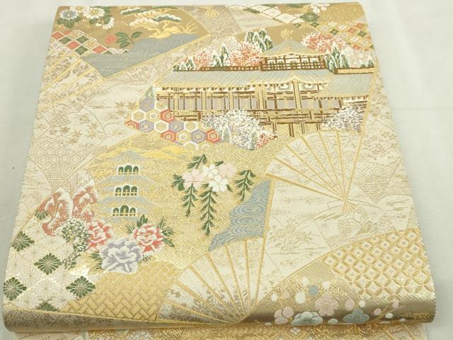 平和屋本店▼六通柄袋帯 平安の調べ 九百 本金箔 鈴乃屋扱い 正絹 逸品 DABI1305sf