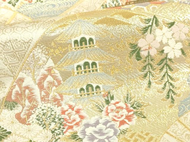 平和屋本店▼六通柄袋帯 平安の調べ 九百 本金箔 鈴乃屋扱い 正絹 逸品 DABI1305sf