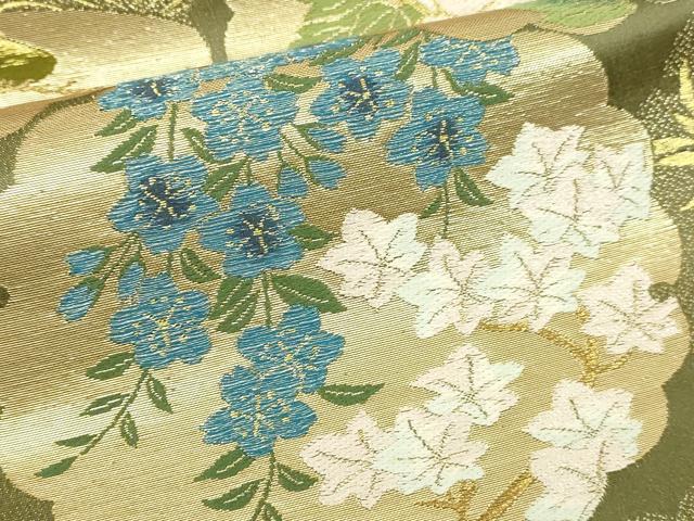 平和屋本店▼六通柄袋帯 粋峰琳派 本金箔 正絹 逸品 DABI1310sf