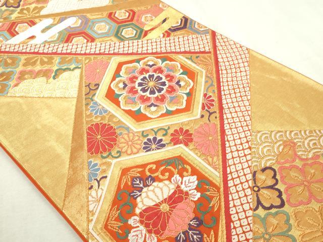 平和屋本店▼六通柄袋帯 唐織 能衣裳文 本金織 正絹 逸品 DABI1313sf