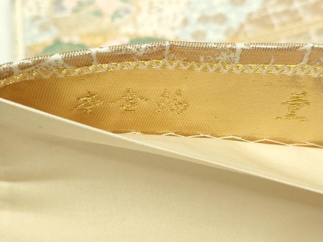 平和屋本店▼六通柄袋帯 薫舞桧扇文 本金箔 正絹 逸品 DABI1315sf