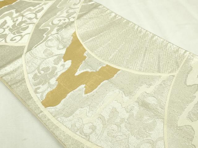 平和屋本店▼六通柄袋帯 花唐草文 本金箔 正絹 逸品 DABI1316sf