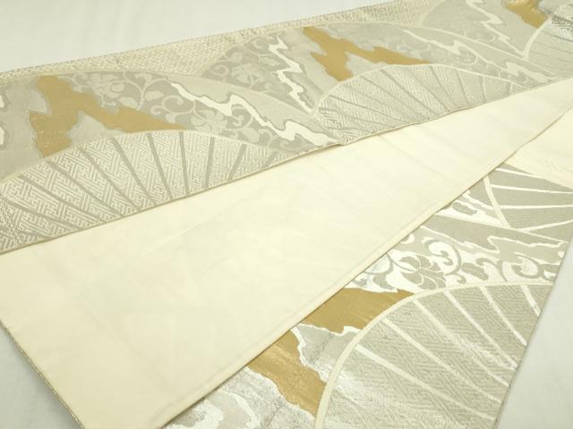 平和屋本店▼六通柄袋帯 花唐草文 本金箔 正絹 逸品 DABI1316sf