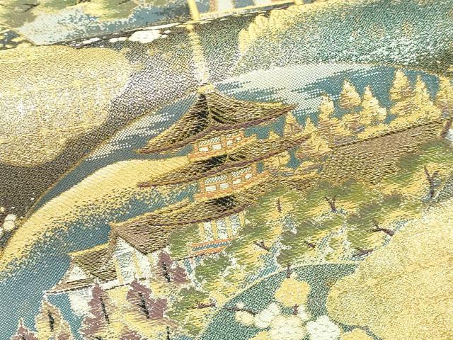 平和屋本店▼全通全景柄袋帯 世界文化遺産 洛東 本金箔 正絹 逸品 DABI1327sf