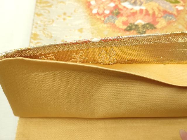 平和屋本店▼六通柄袋帯 麗華錦 鳳凰正倉院花文 本金箔 正絹 逸品 DABI1342sf