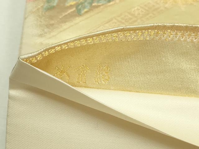 平和屋本店▼六通柄袋帯 草花華文 本金箔 正絹 逸品 DABI1366sf