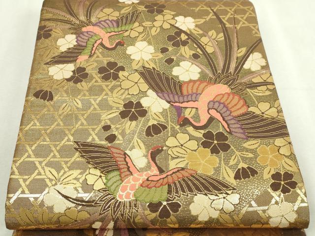 平和屋本店▼佐賀錦 六通柄袋帯 言祝鳳凰文 純金箔二重織 正絹 逸品 DABI1367sf