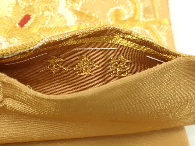 平和屋本店▼六通柄袋帯 正倉院花文 本金箔 正絹 逸品 DABI1369sf