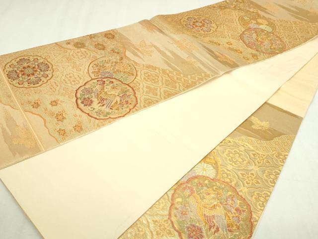 平和屋本店▼六通柄袋帯 瑞華宝飾文 本金二重箔 正絹 逸品 DABI1376sf
