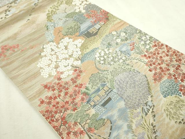 平和屋本店▼六通柄袋帯 修学院離宮 本金京百景 正絹 逸品 DABI1391sf