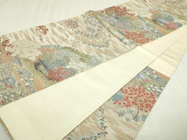 平和屋本店▼六通柄袋帯 修学院離宮 本金京百景 正絹 逸品 DABI1391sf