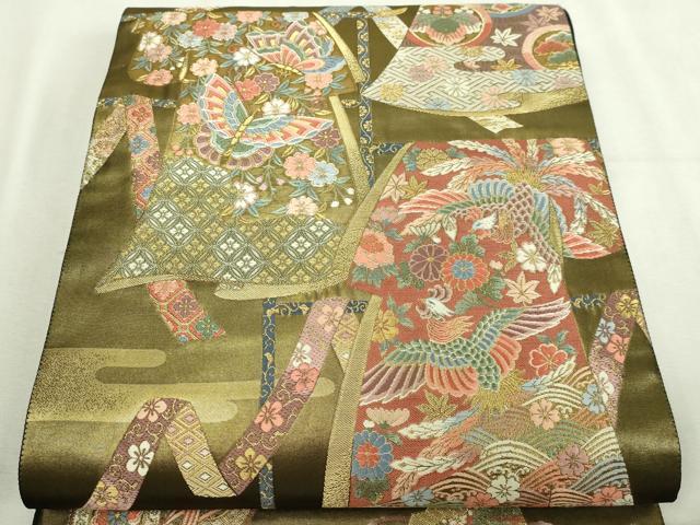 平和屋本店▼六通柄袋帯 唐織 舞楽誰が袖 本金箔 正絹 逸品 DABI1426sf