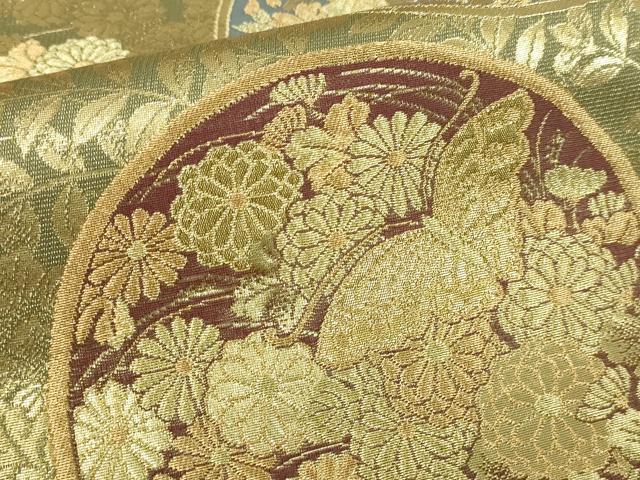 平和屋本店▼六通柄袋帯 本金箔蒔絵 正絹 逸品 DABI1428sf