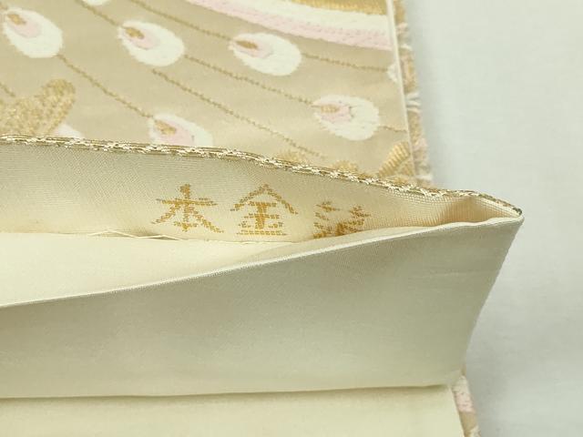平和屋本店▼六通柄袋帯 唐織 花鳥遊生文 本金箔 正絹 逸品 DABI1429sf