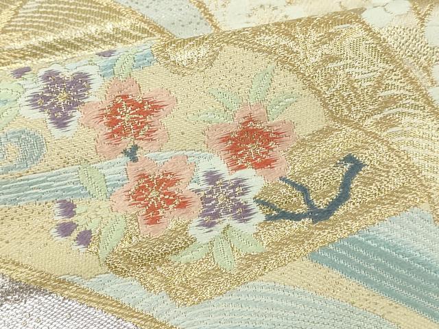 平和屋本店▼六通柄袋帯 唐織 九百錦 献華の文様 24K本金箔 正絹 逸品 DABI1432sf