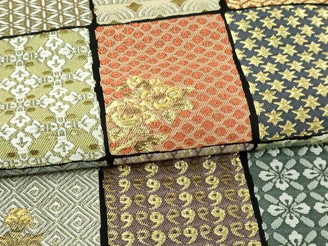 平和屋本店▼六通柄袋帯 吉祥三十三宝 本金糸 黒地 正絹 逸品 DABI1436sf