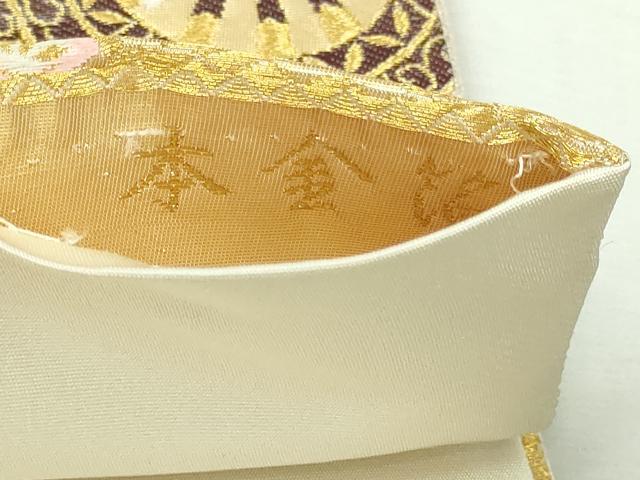 平和屋本店▼六通柄袋帯 唐織 錦織加賀 花車文 本金箔 正絹 逸品 DABI1443sf