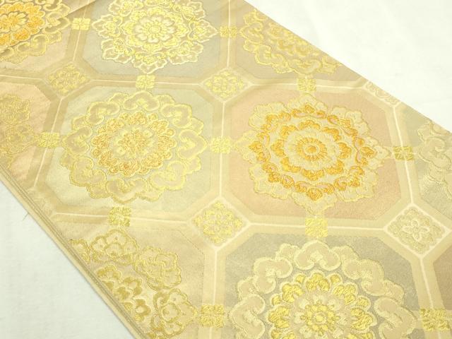 平和屋本店▼西陣最高峰・北尾織物匠 六通柄袋帯 蜀江花文 本金糸 本金箔 正絹 逸品 DABI1449sf