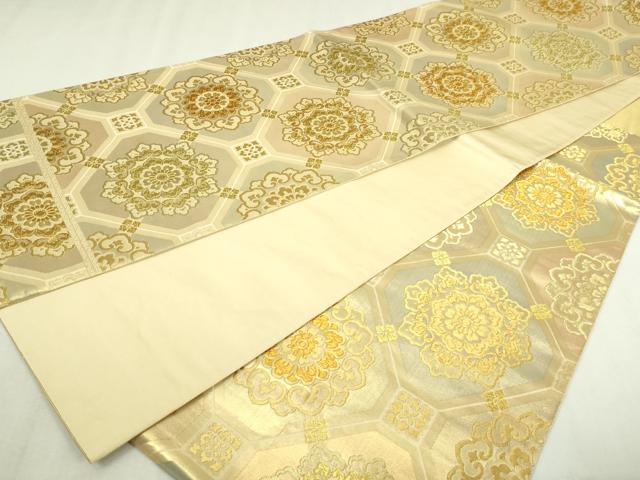平和屋本店▼西陣最高峰・北尾織物匠 六通柄袋帯 蜀江花文 本金糸 本金箔 正絹 逸品 DABI1449sf
