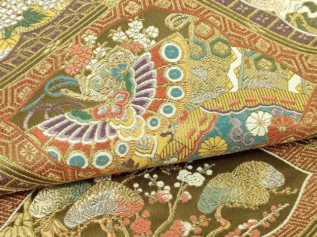 平和屋本店▼六通柄袋帯 琳派瑞祥錦 本金箔つづれ 正絹 逸品 DABI1456sf