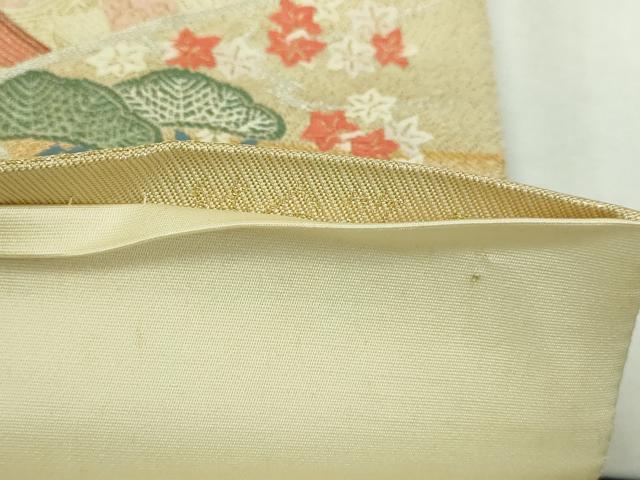 平和屋本店▼六通柄袋帯 唐織 九百錦 平安朝絵巻 純金箔24K 正絹 逸品 DABI1476sf