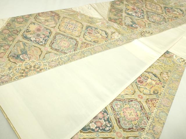 平和屋本店▼六通柄袋帯 宝寿 本金箔 正絹 逸品 DABI1478sf