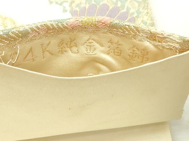 平和屋本店▼六通柄袋帯 唐織 九百錦 慶花鶴寿錦 24K純金箔錦 正絹 逸品 DABI1487sf