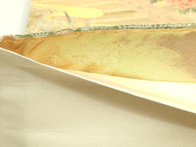 平和屋本店▼六通柄袋帯 屏風花車文 本金箔 正絹 逸品 DABI1488sf