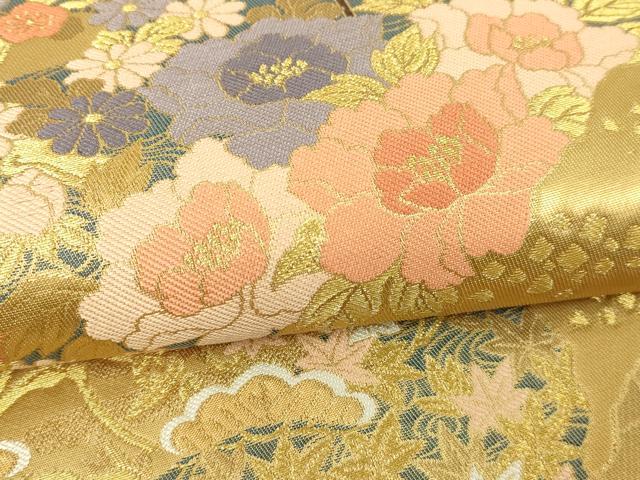 平和屋本店▼六通柄袋帯 道長絵巻文 純金二重箔 正絹 逸品 DABI1500sf